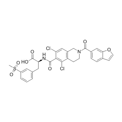 N-[[2-(6-বেনজোফুরানিলকার্বনিল)-5,7-ডিক্লোরো-1,2,3,4-টেট্রাহাইড্রো-6-আইসোকুইনোলিনাইল]কার্বনিল]-3-(মিথাইলসালফোনিল)-এল-ফেনিল্যালানিন